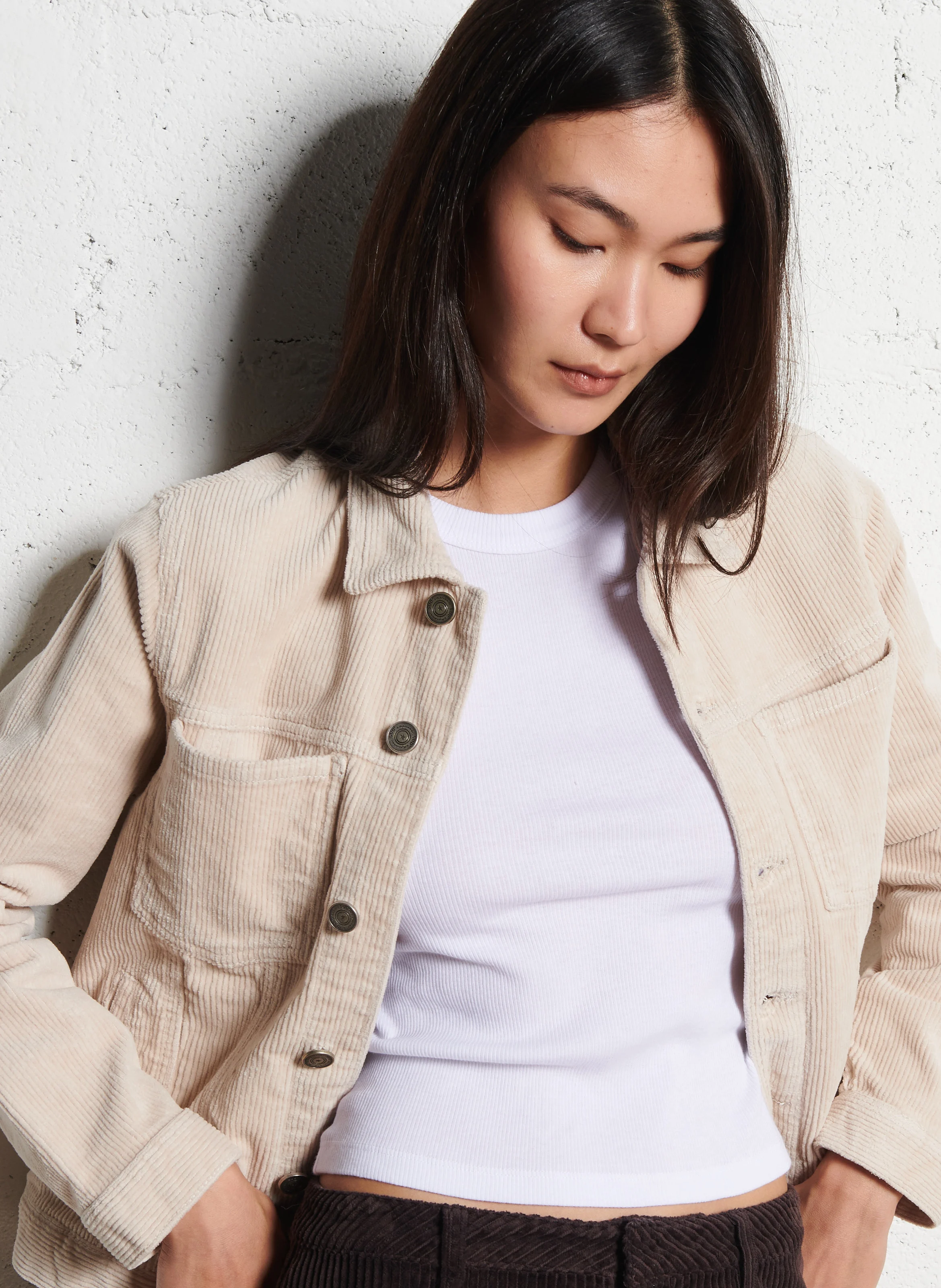 VALENDA - Veste en coton mélangé | Beige