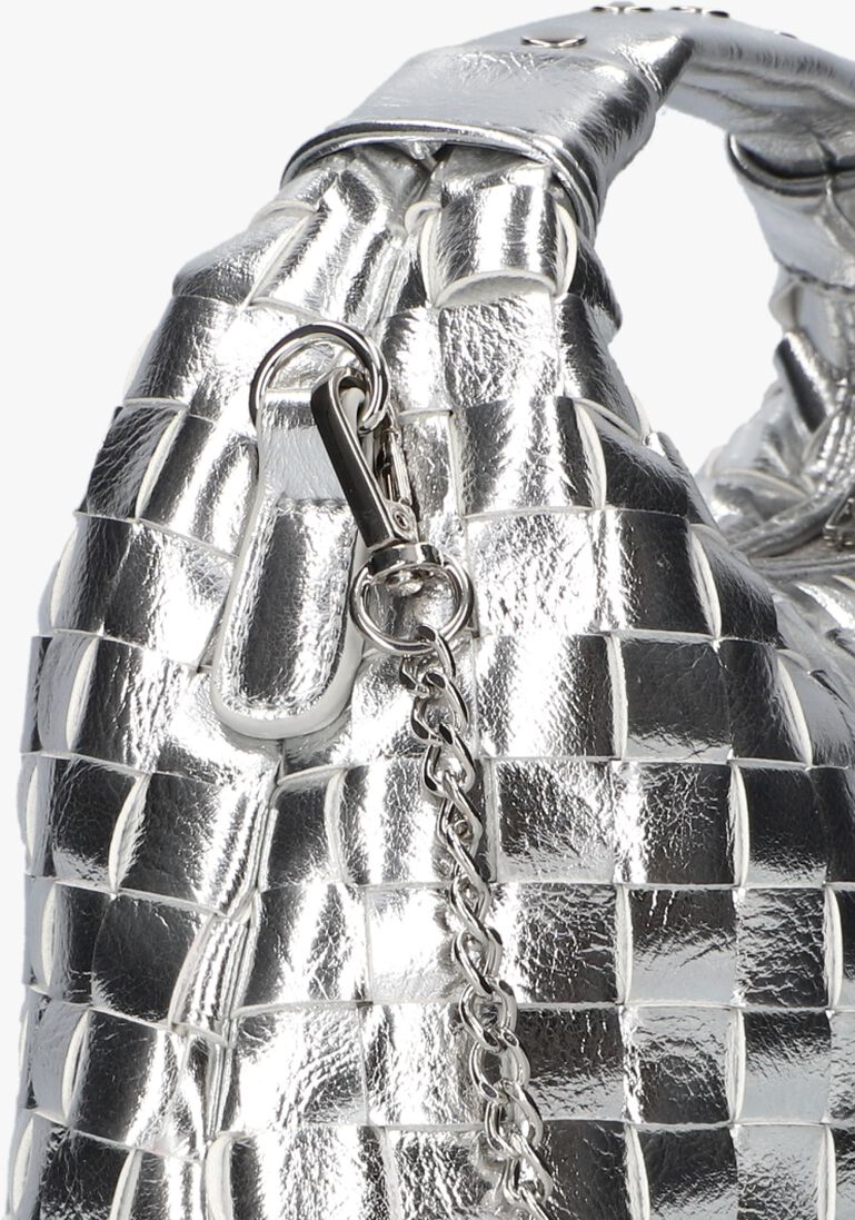 zilveren núnoo schoudertas dandy braided recycled cool