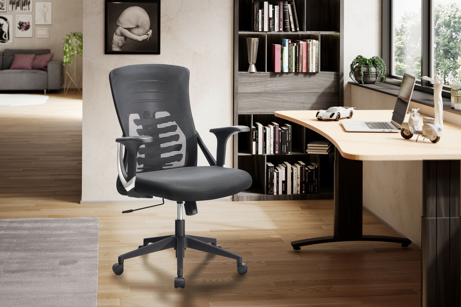 Bürostuhl 65x104x65 cm schwarz