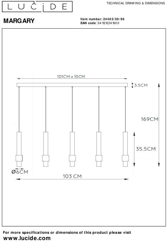 Lucide   Margary Koffie Hanglamp