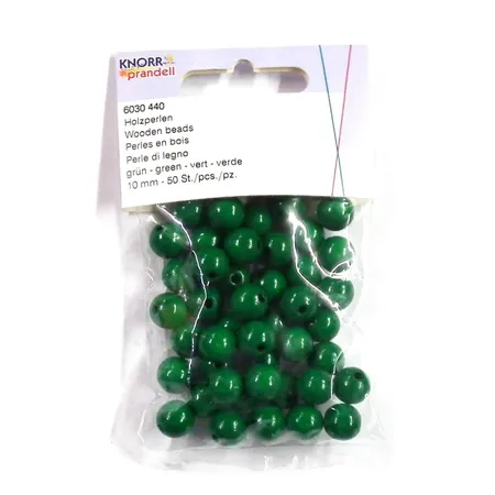 Knorr Prandell Holzperlen, 10mm, grün, 50 Stück