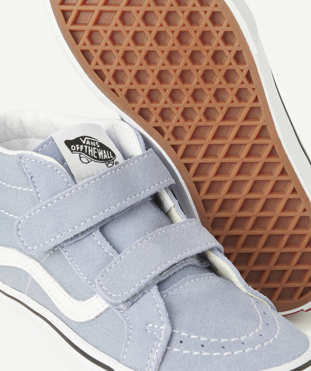 VANSbaskets montantes à scratchs enfant ski8-mid bleu ciel