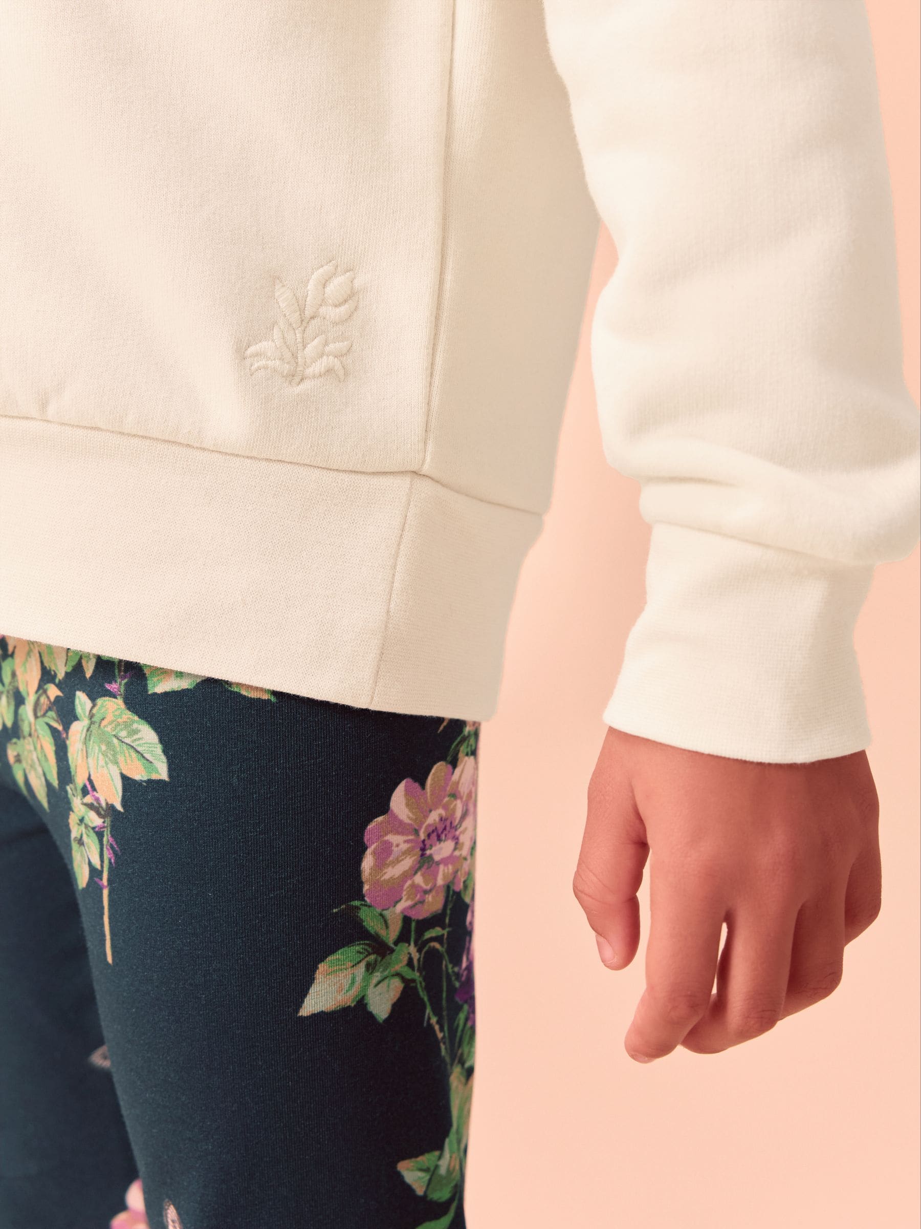 Crèmekleurig/marineblauw - Laura Ashley Sweatshirt and Leggings Set