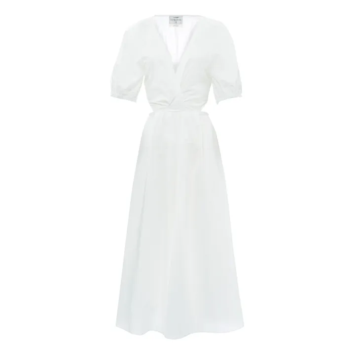 Forte Forte Robe Cut Out Brodée Popeline de Coton | Blanc