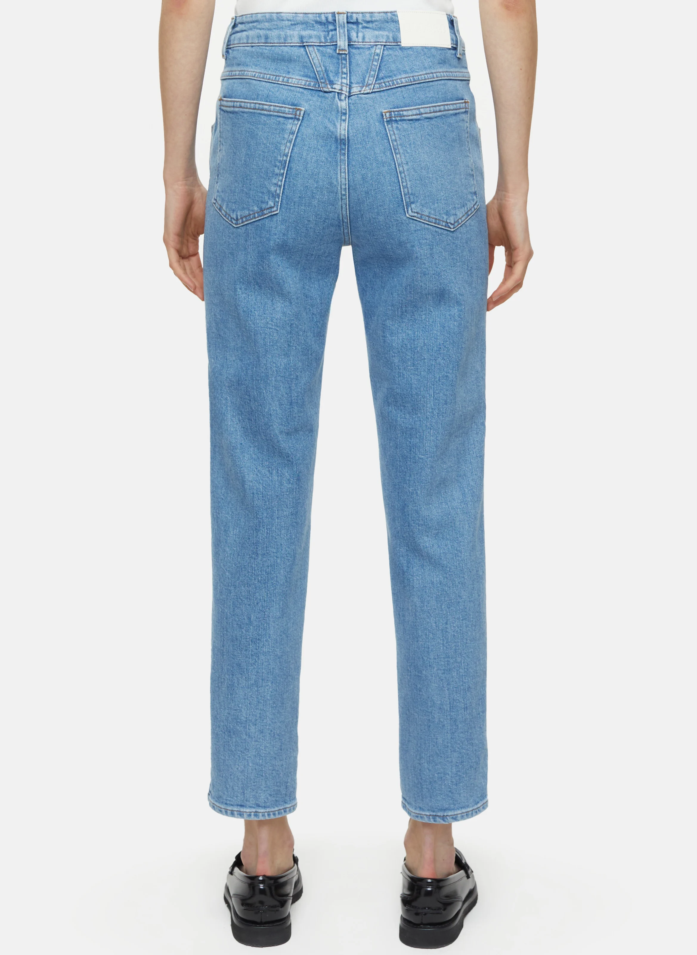 PEDAL PUSHER - Jean slim-fit taille haute en coton bio | Bleu