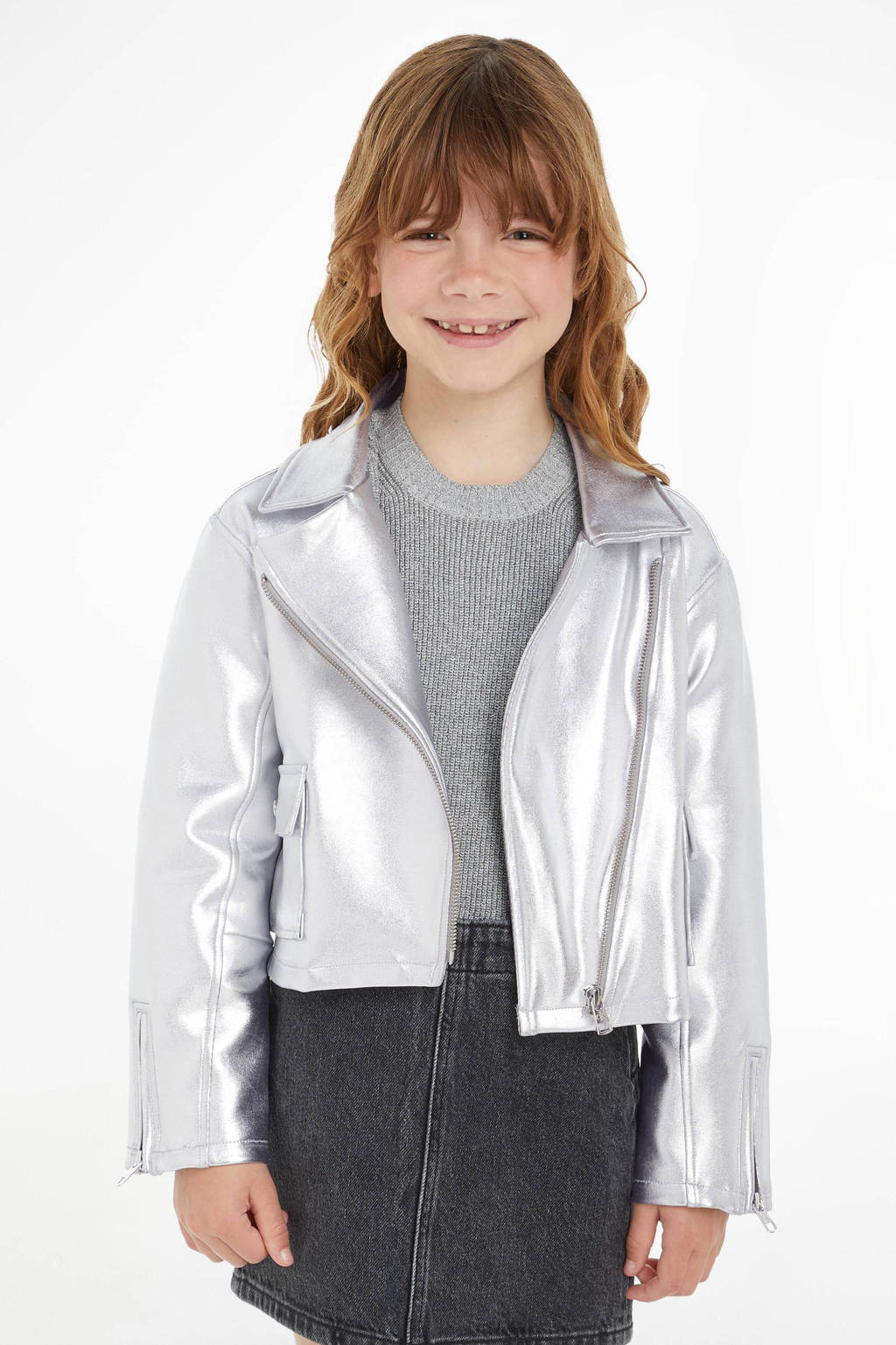 Calvin Klein zomerjas met logo zilver