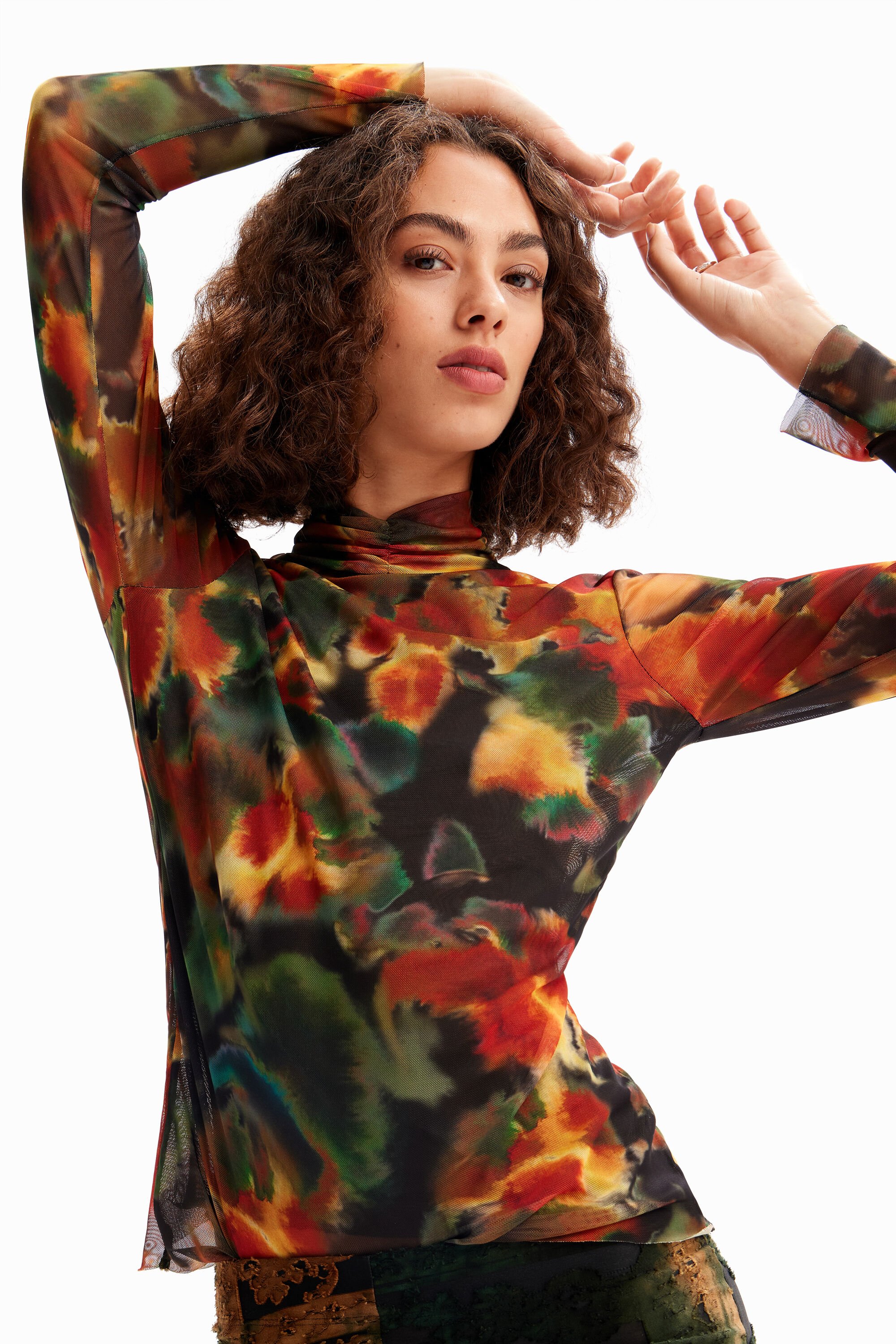 Camiseta de tule aquarela