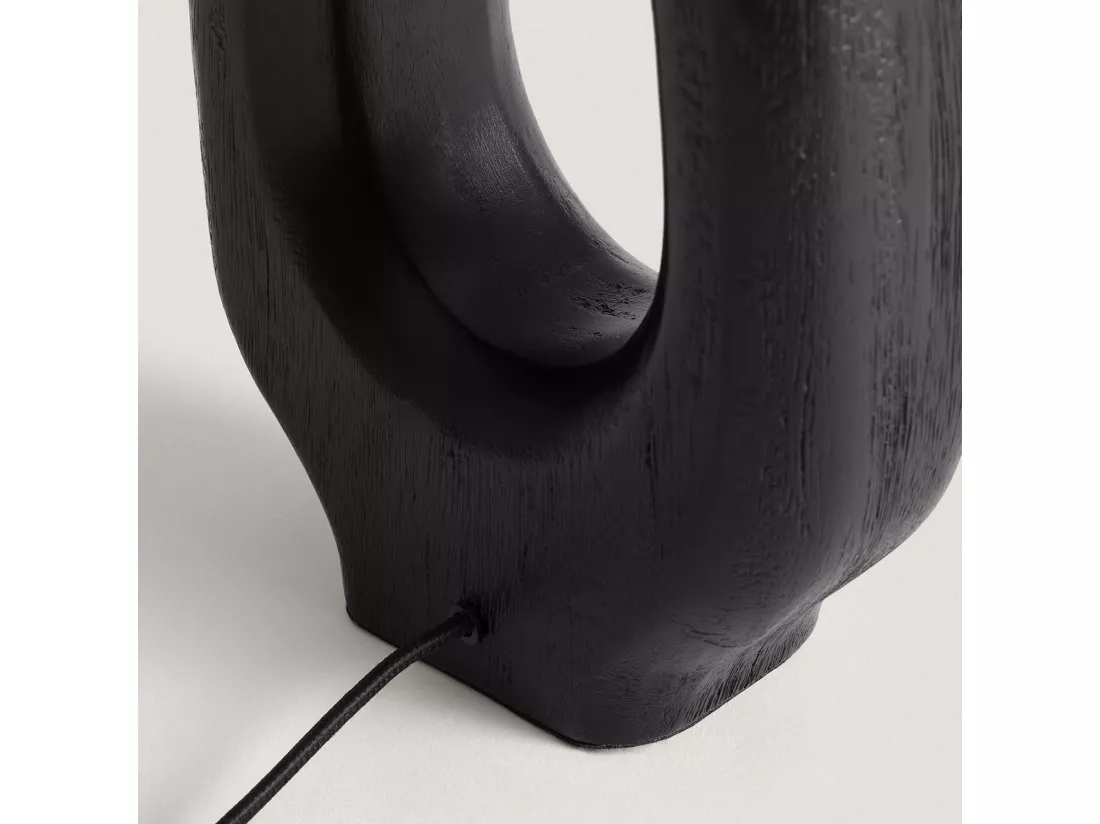 Lampe à Poser en bois Black Darshan ILUZZIA Naturel / Noir