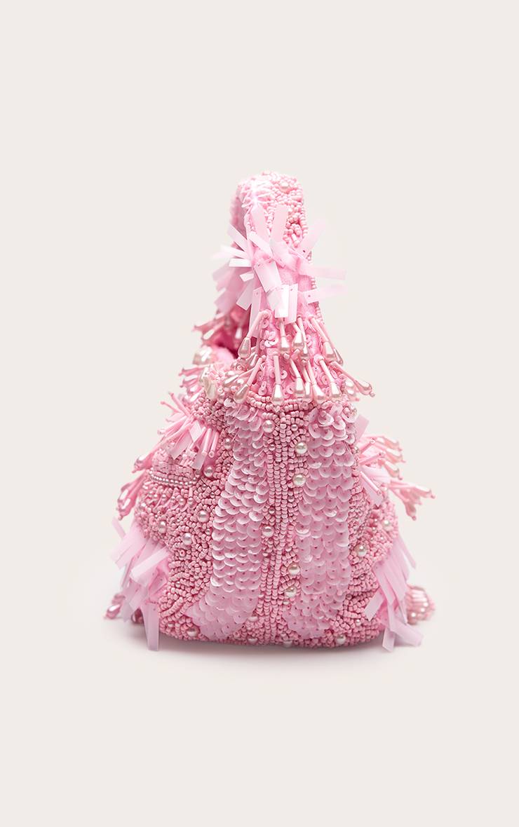 Rose Sac Orné De Sequins Et Perles