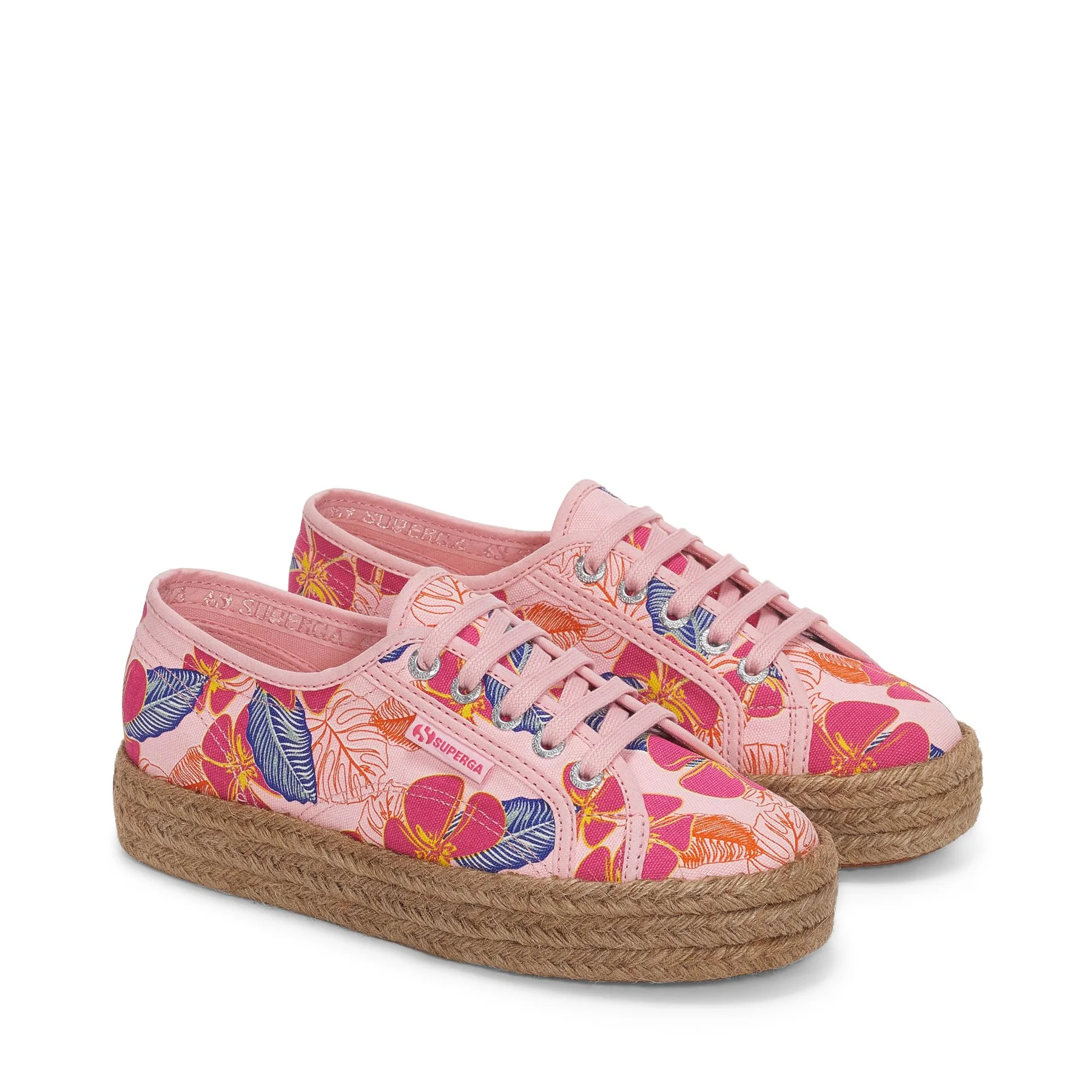2730 ROPE HIBISCUS FLOWER PRINT-PINK-FUCHSIA HIBISCUS