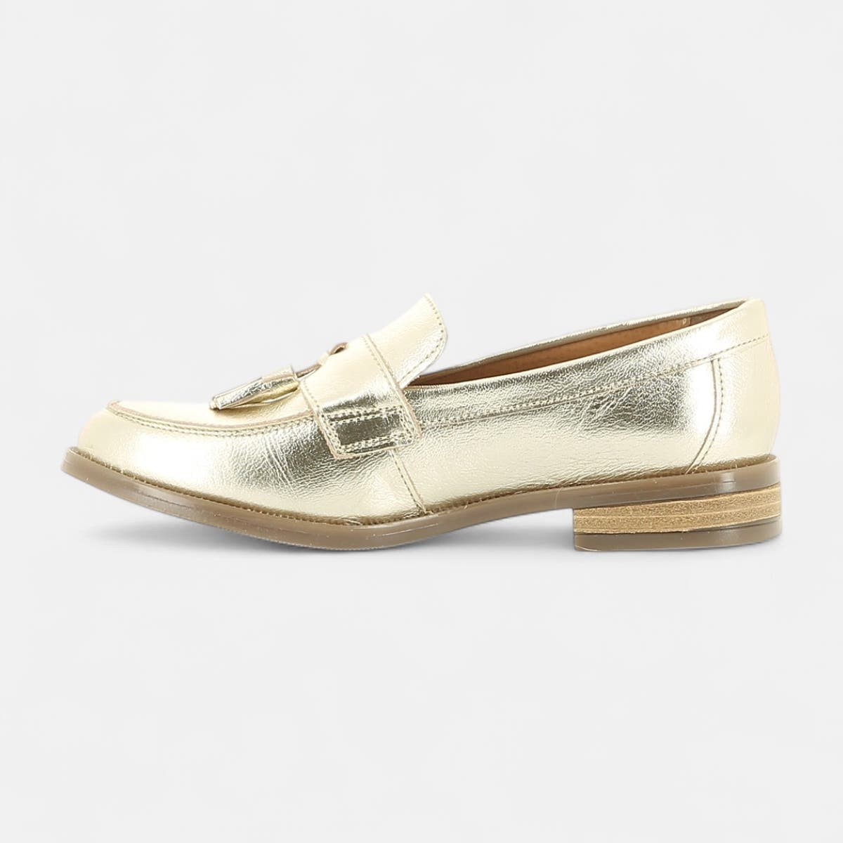 Mocassins Femme en cuir or