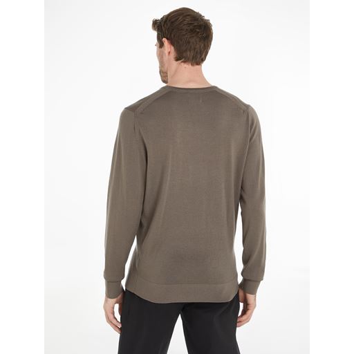 Calvin Klein Uld Striktrøje, Pale Bark, S