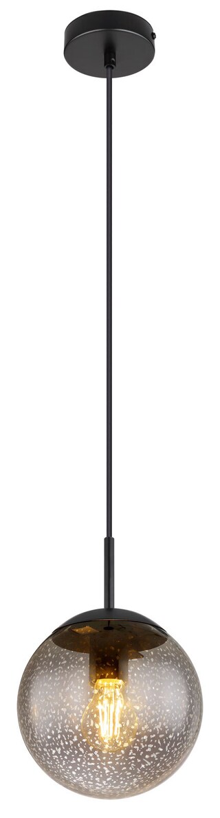 GLOBO Retrofit LED Pendelleuchte HELMUT 20 cm schwarz /Sterneffekt