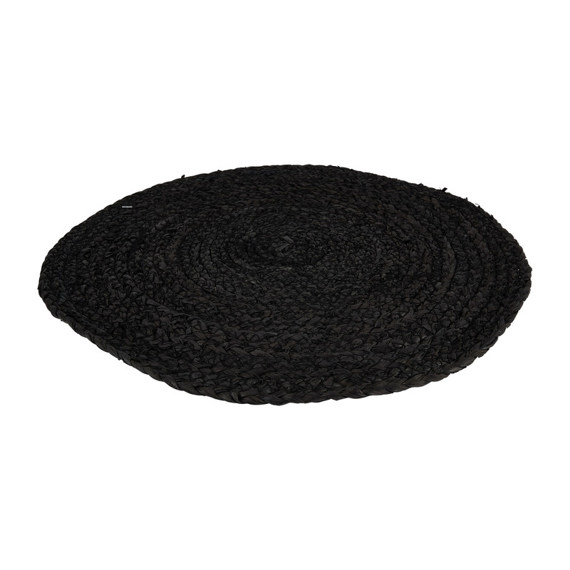 Placemat zeegras - zwart - ⌀38 cm