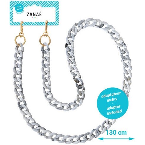 ZANAÉ Smartphonekette Mineral, 130 cm, Winter grey