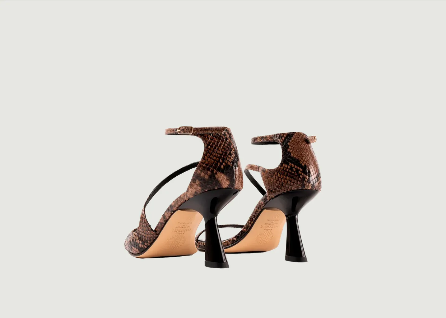 Sandales à talons en cuir effet python Dakota Souliers Martinez