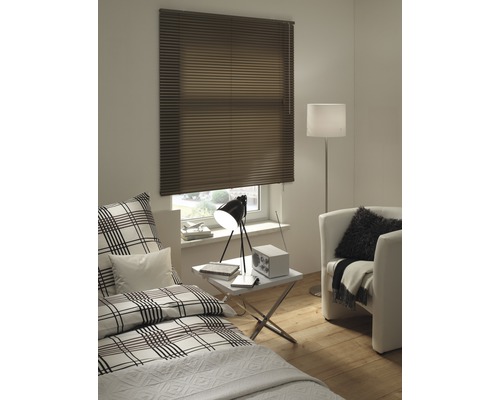 Soluna DIM-OUT aluminium jaloezie 40x170 cm mokka, met 20% meer lamellen voor betere verduistering