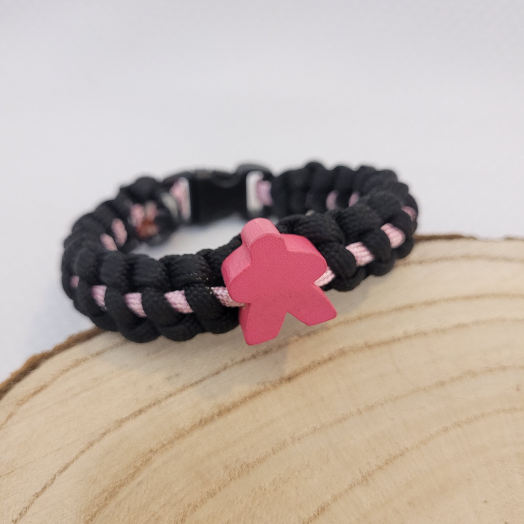 Bracelet meeple paracorde - Rose