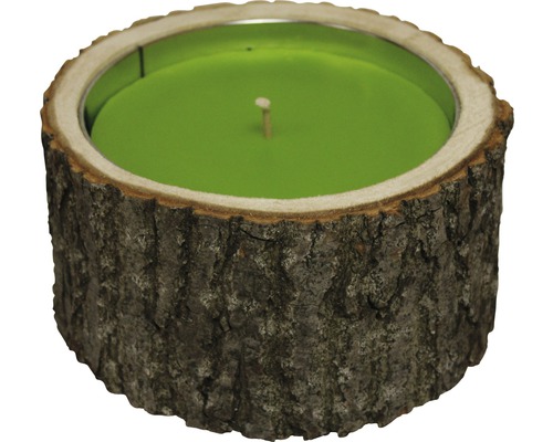 Grote houten houder H 10 cm Ø 21 cm groen