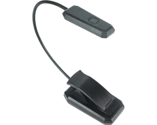 LED-klemlamp, leeslamp, op batterijen, 30 lm met 50 cm USB-C-kabel