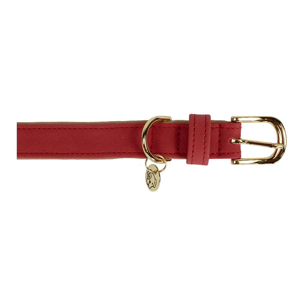 Kentucky CUIR VEGAN -  Collier pour chien red/beige