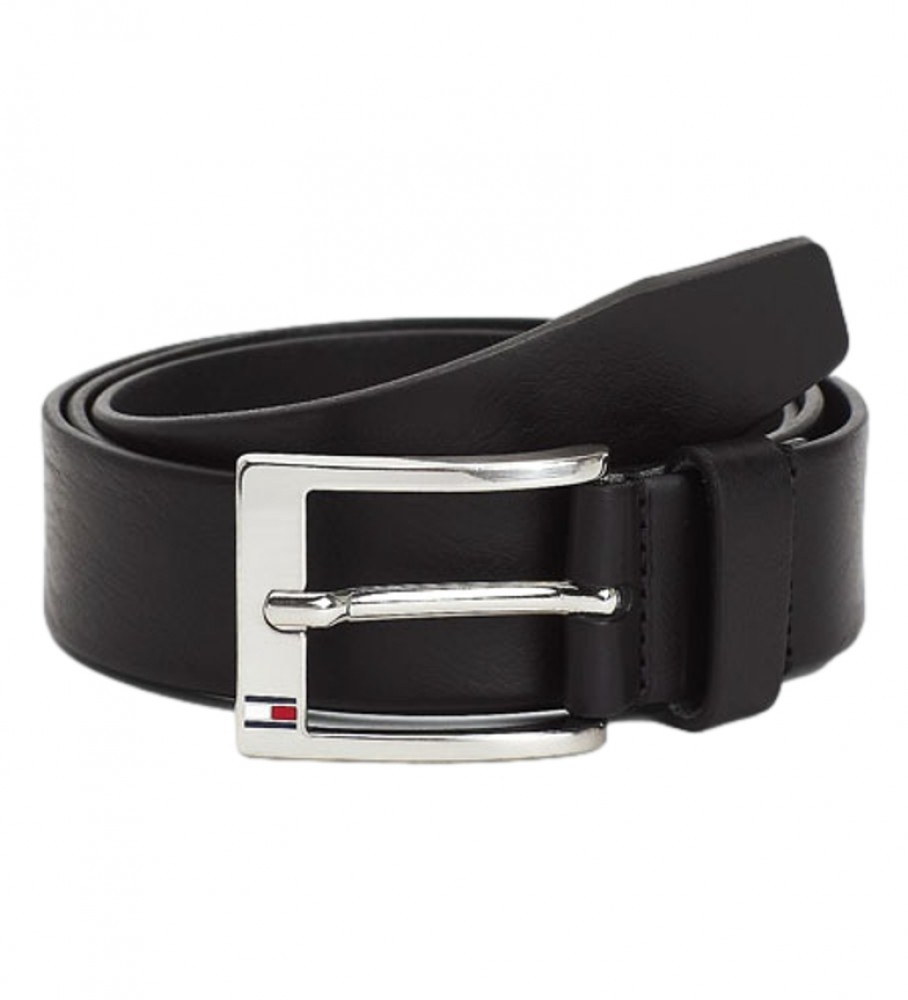 Cinto Tommy Hilfiger New Aly em couro preto