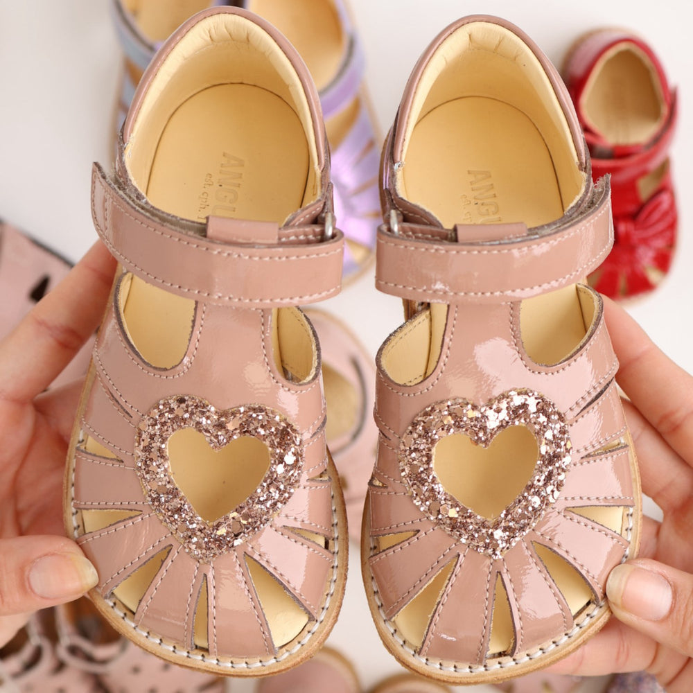 Køb Angulus Rosebud/Rosebud Glitter Hjertesandal Med Glitter Hjerte