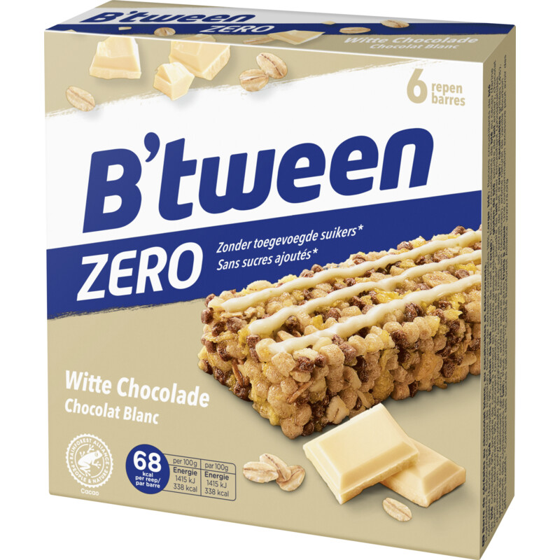 Hero B'tween mueslireep zero witte chocolade