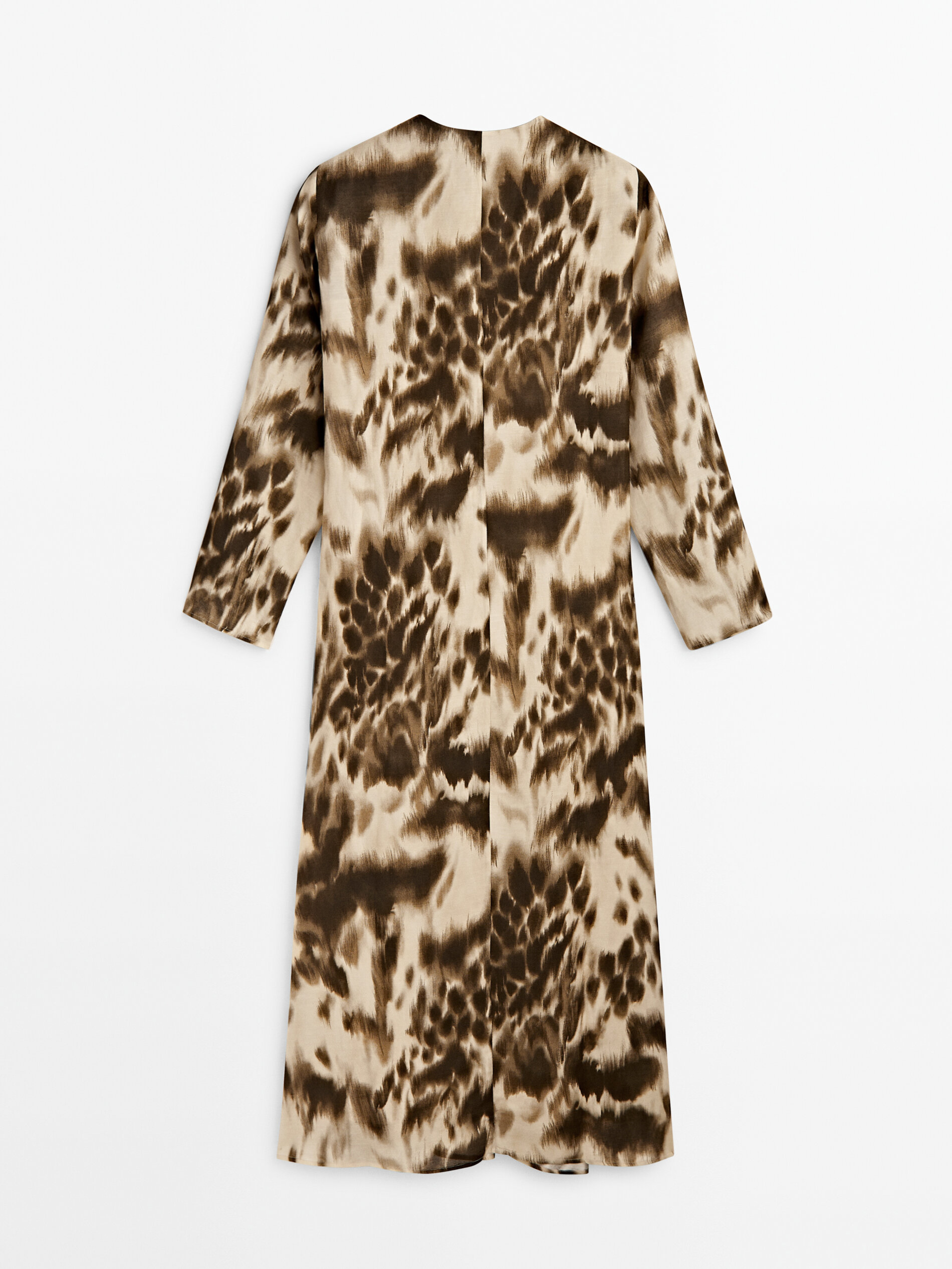 Vestido com estampa animal - MARROM