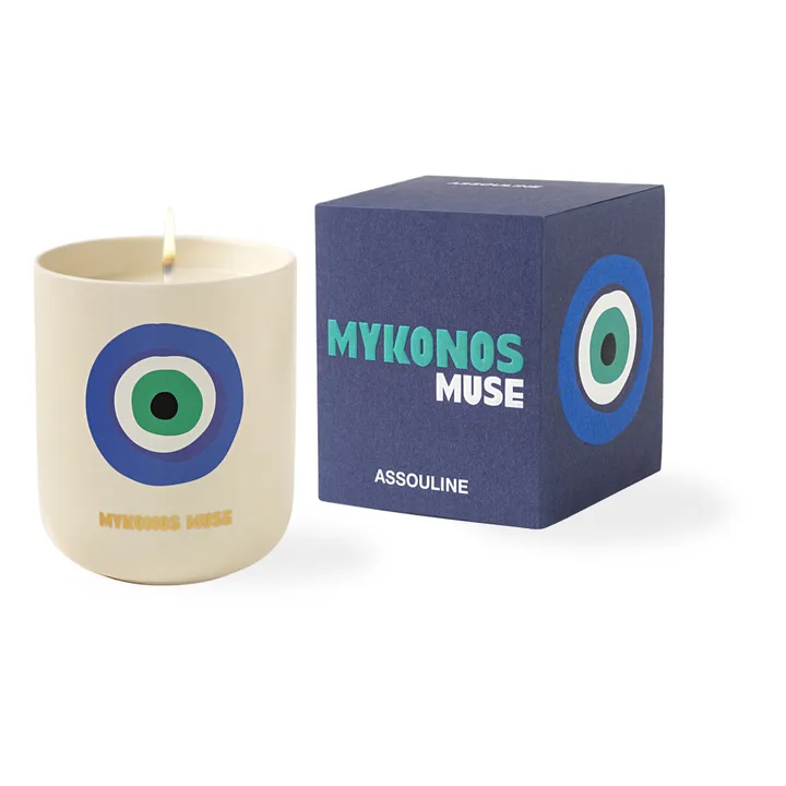 Assouline Bougie en céramique Mykonos Muse | Bleu