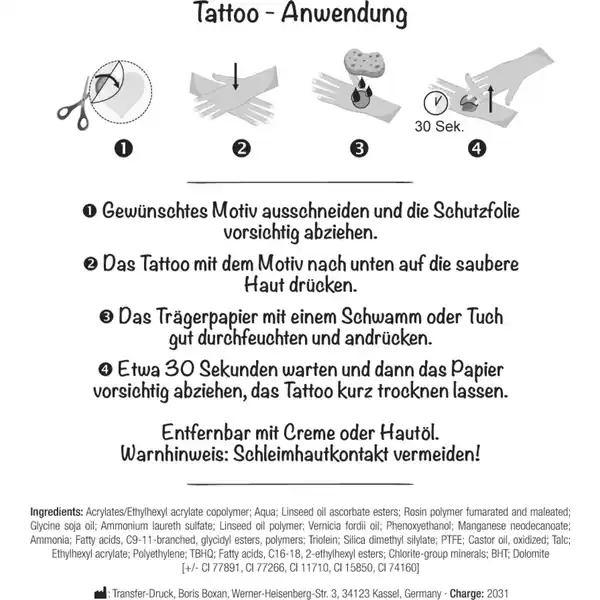 Kindertattoos 4 verschiedene Bögen