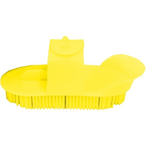Escova de plástico Lincoln para cavalos, amarela