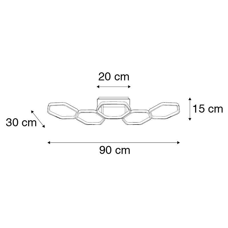 Plafondlamp grijs incl. LED 3-staps dimbaar - Jetse