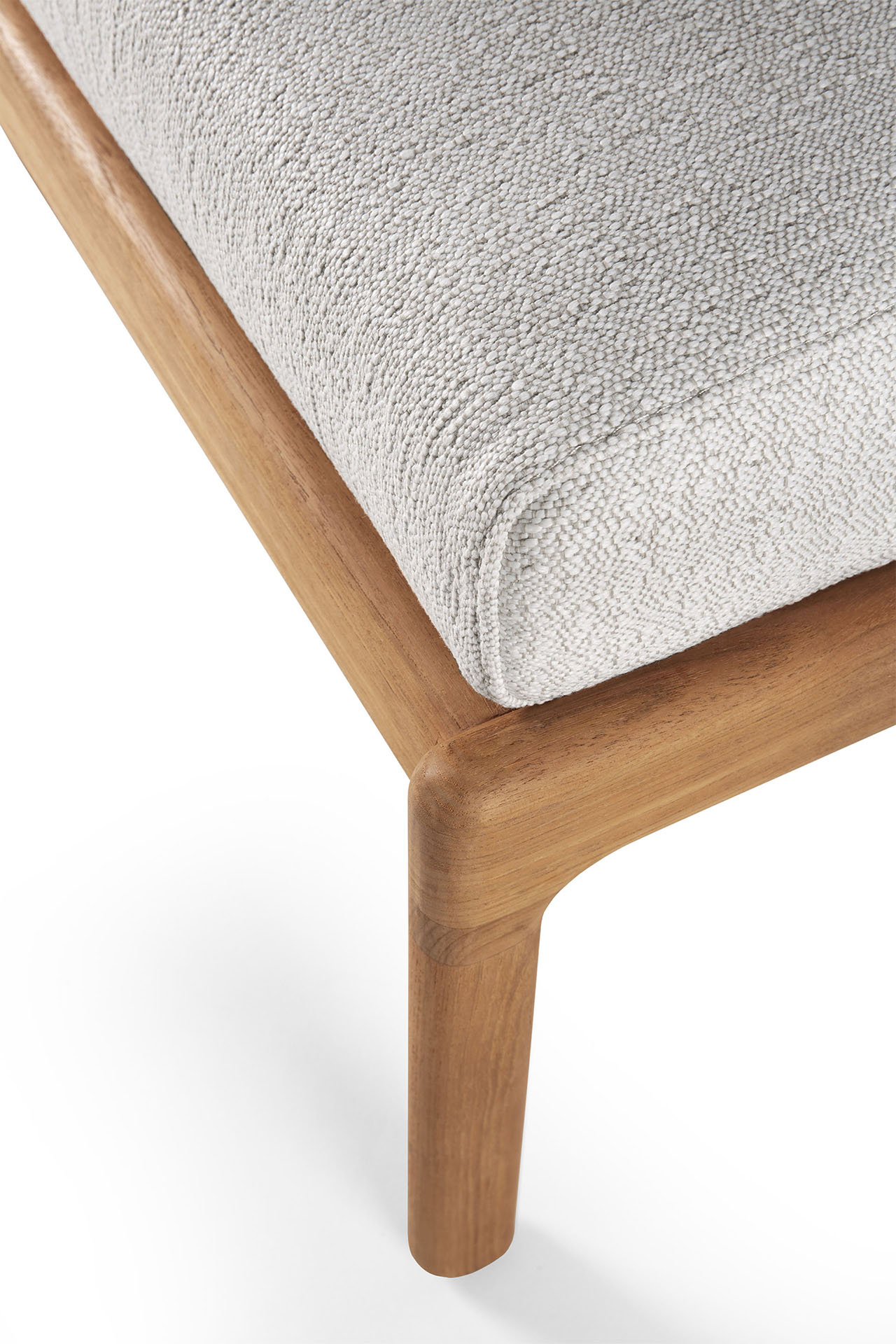 Teak Jack footstool - outdoor - off white