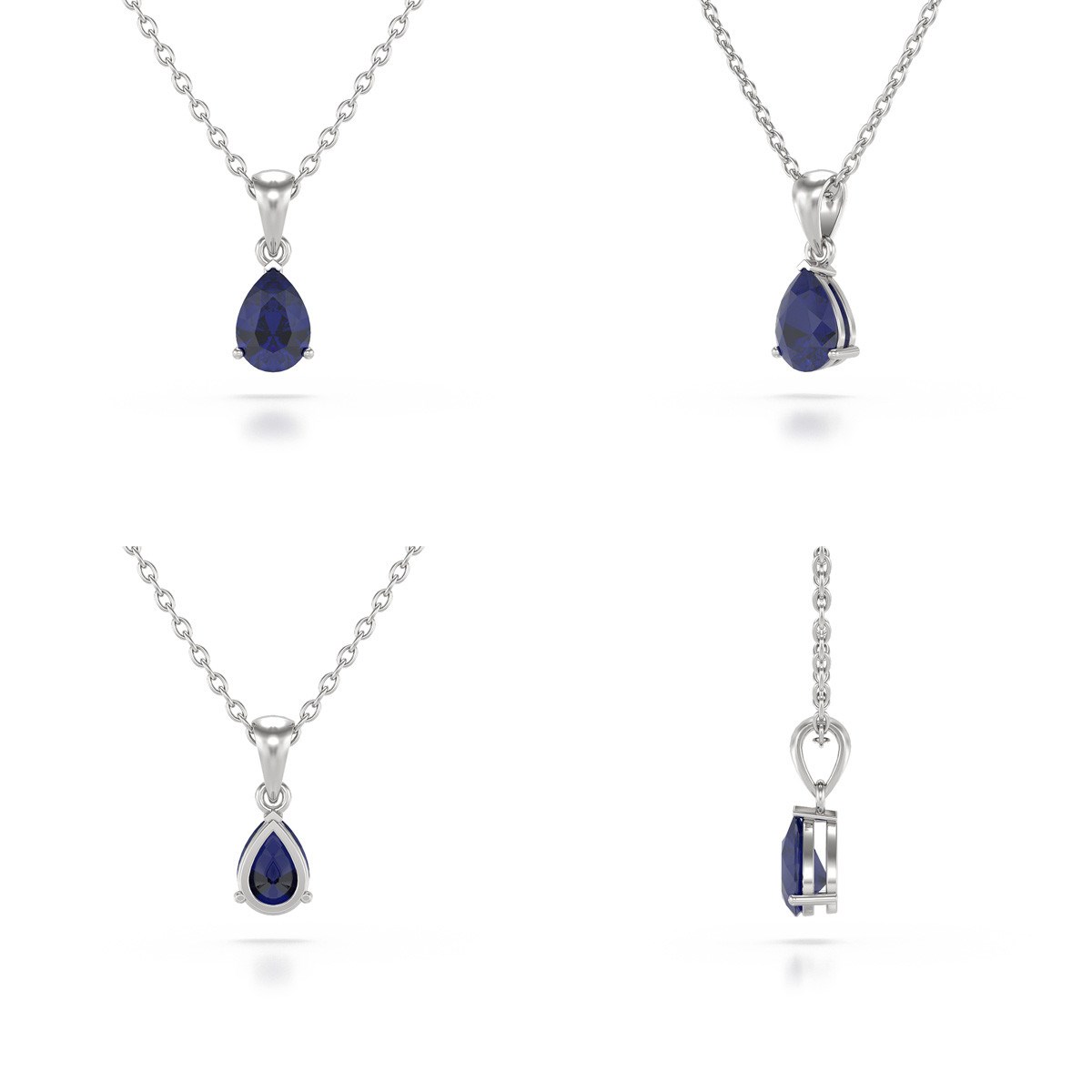 Collier Pendentif Saphir en Argent 925 - Cadeau Unique | Aden