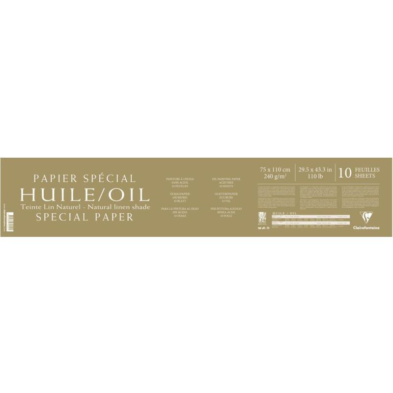 Papier Huile lin naturel paquet 10F 75x110cm 240g