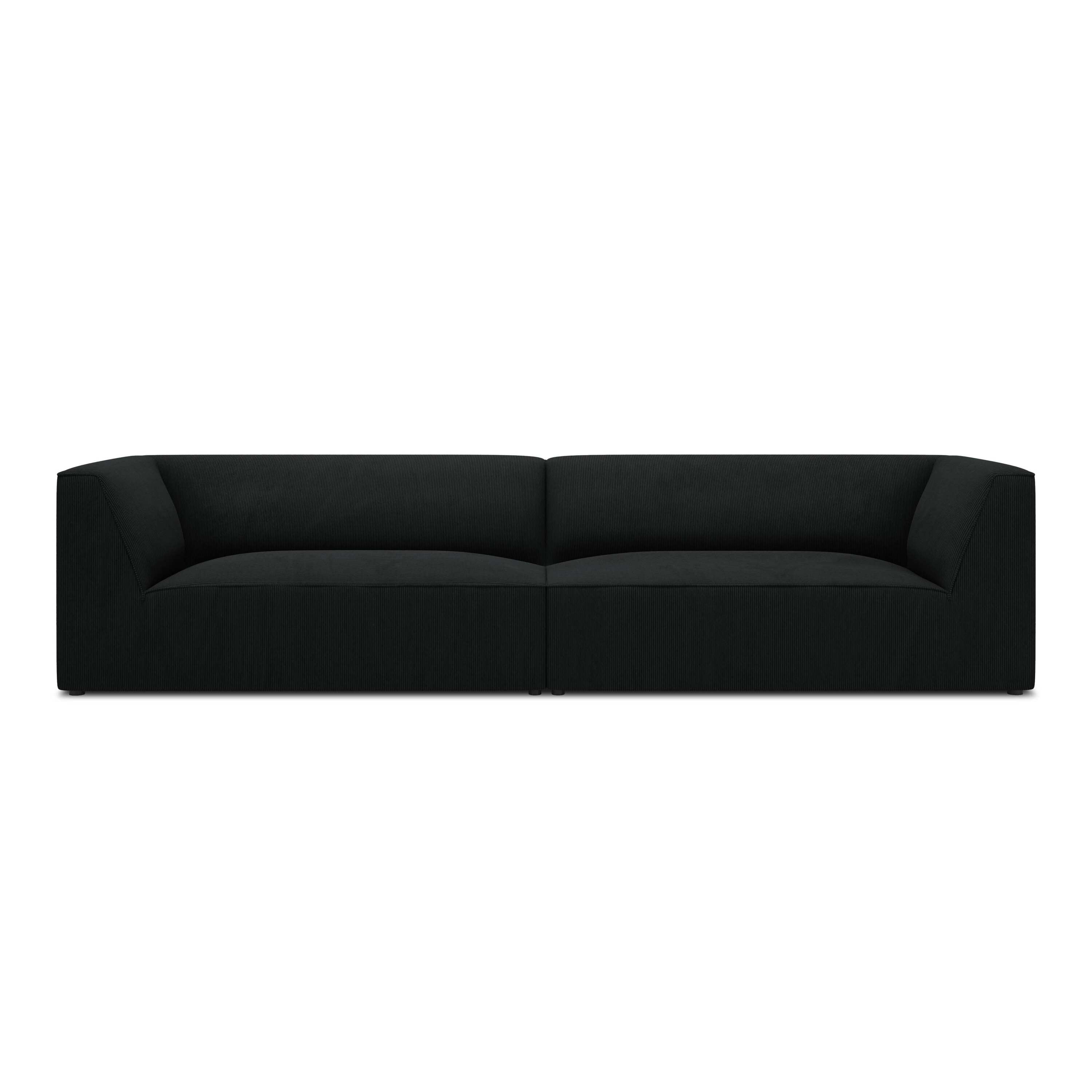 Windsor & Co Sao 4-zitsbank - Ribstof - Zwart
