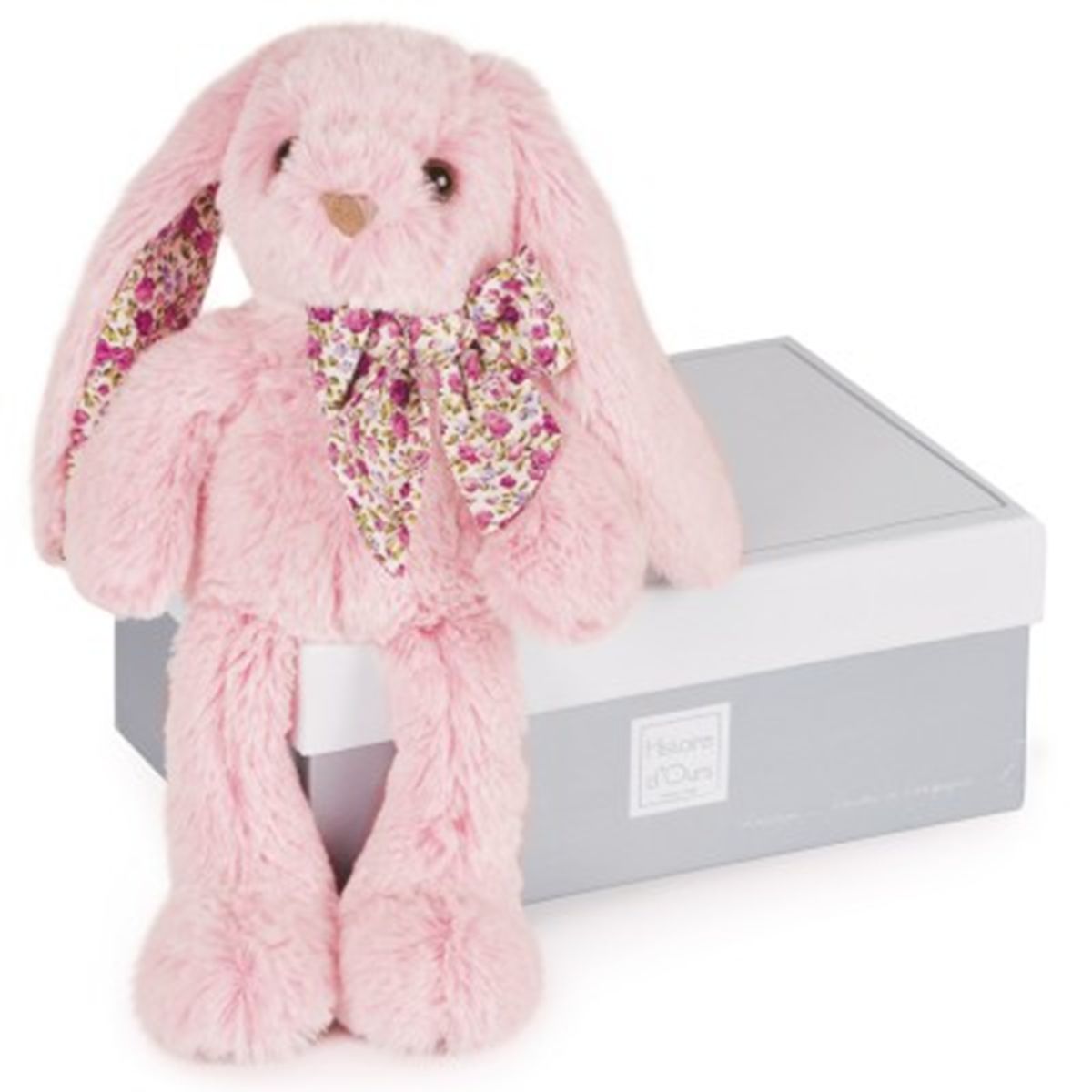 Peluche Copain Câlin : Lapin rose 25 cm