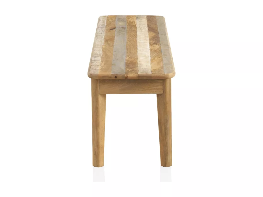 Banc en bois massif de manguier vieilli