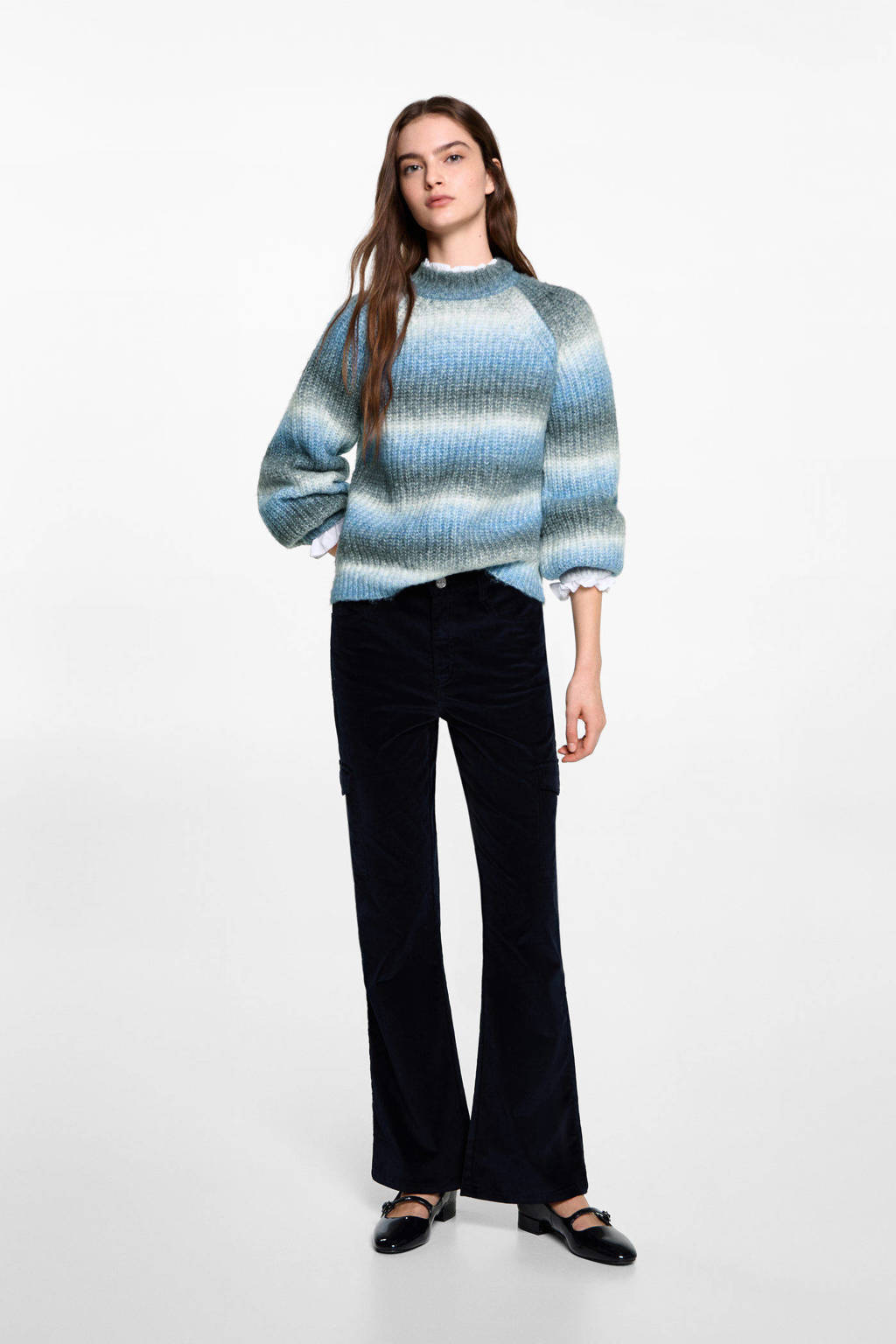 MANGO TEEN gebreide trui blauw