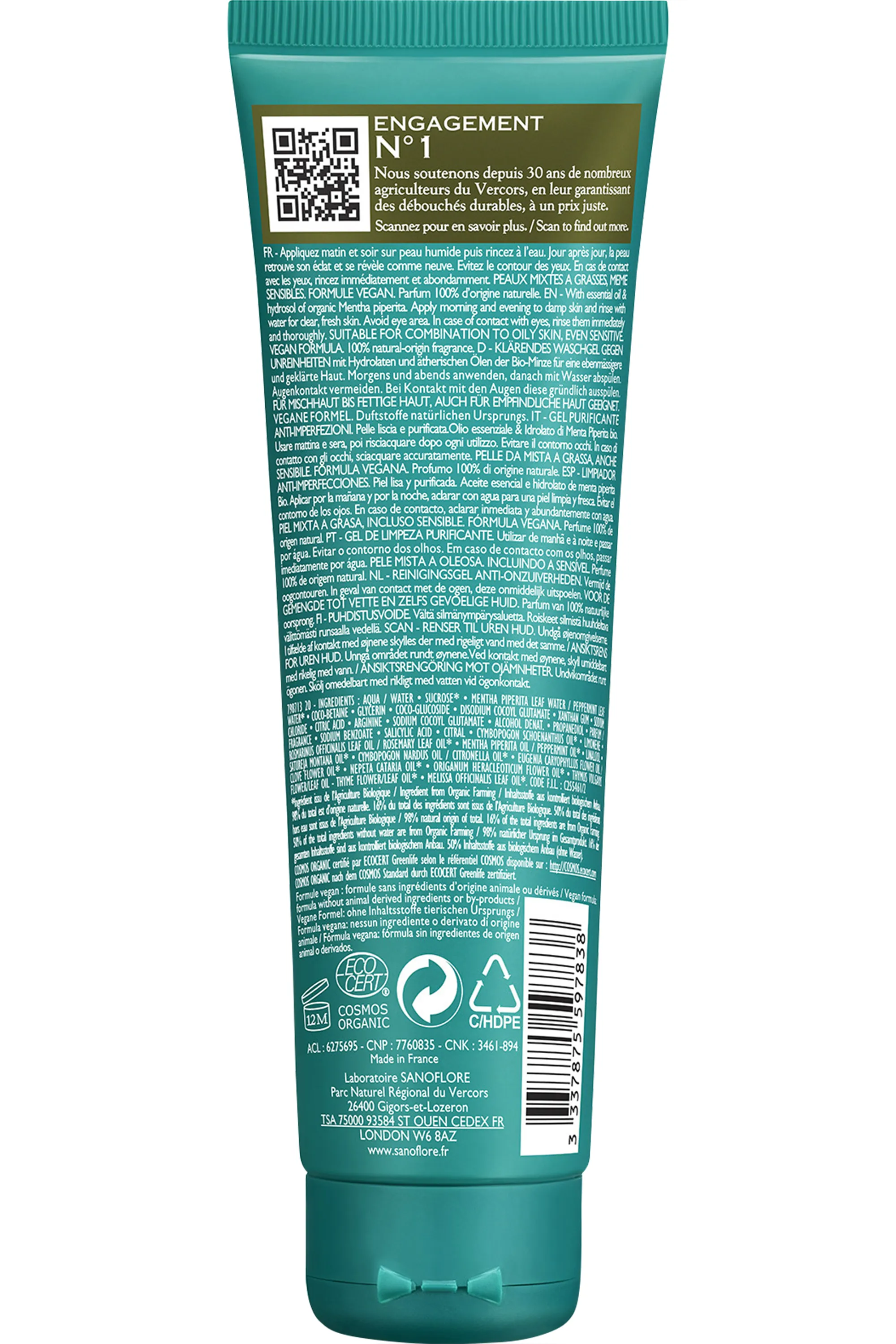 Sanoflore Gelée nettoyante purifiante Bio Magnifica-125 ml