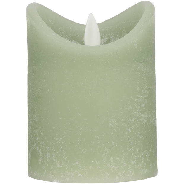 Blokker Rustieke LED Kaars - 7,5x10 cm - Groen