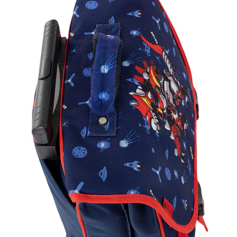 Cartable à roulettes scolaire Kid robot Dino 38 cm Bleu