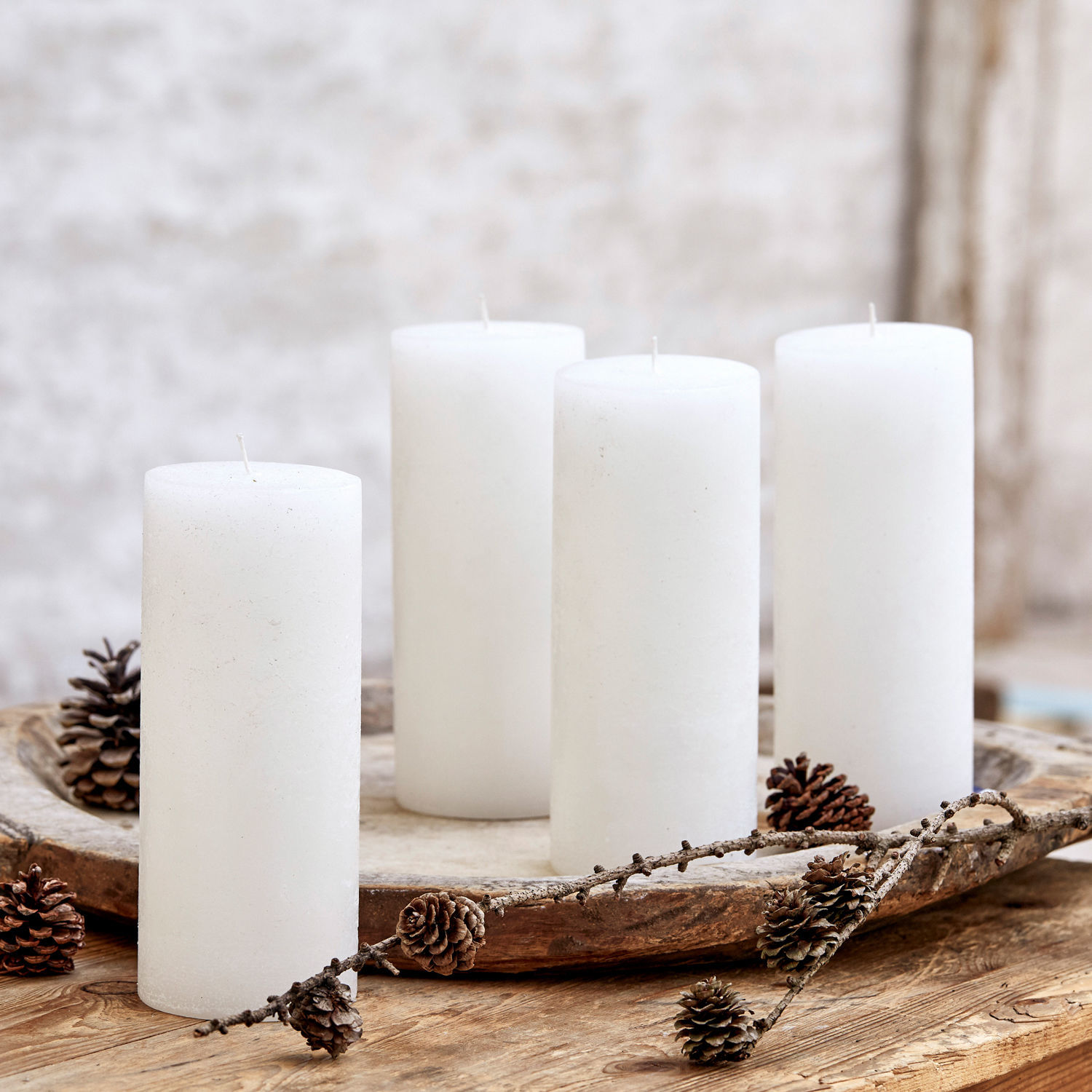 Kerze 4er Set Homel creme