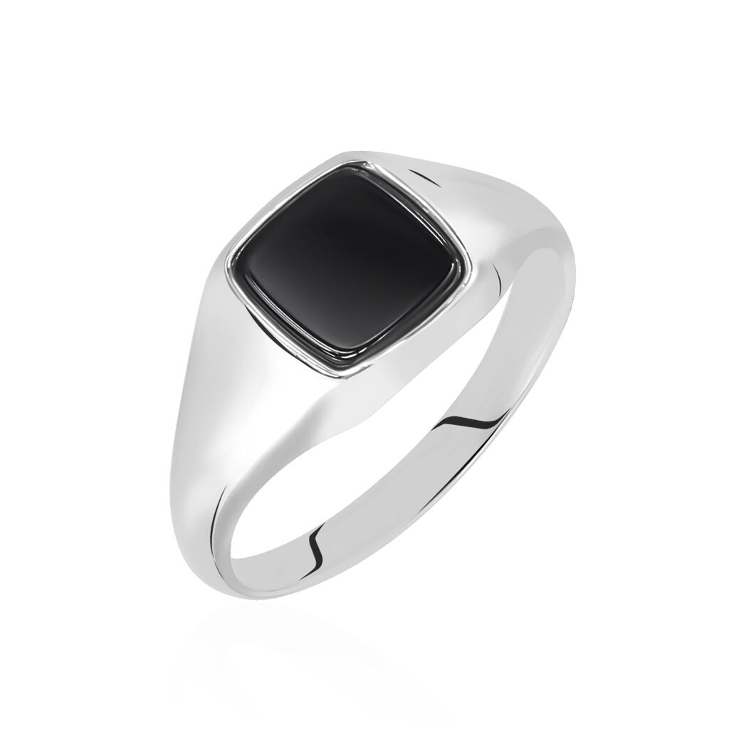 Chevalière Renelia Argent Blanc Blanc Onyx