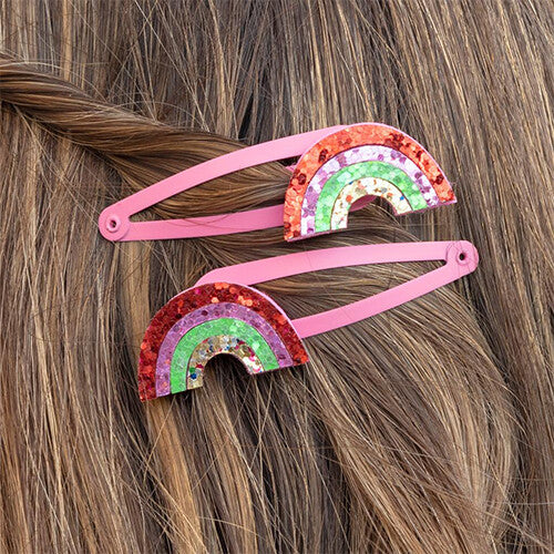 Rex london haarspeldjes rainbow glitter - 2st