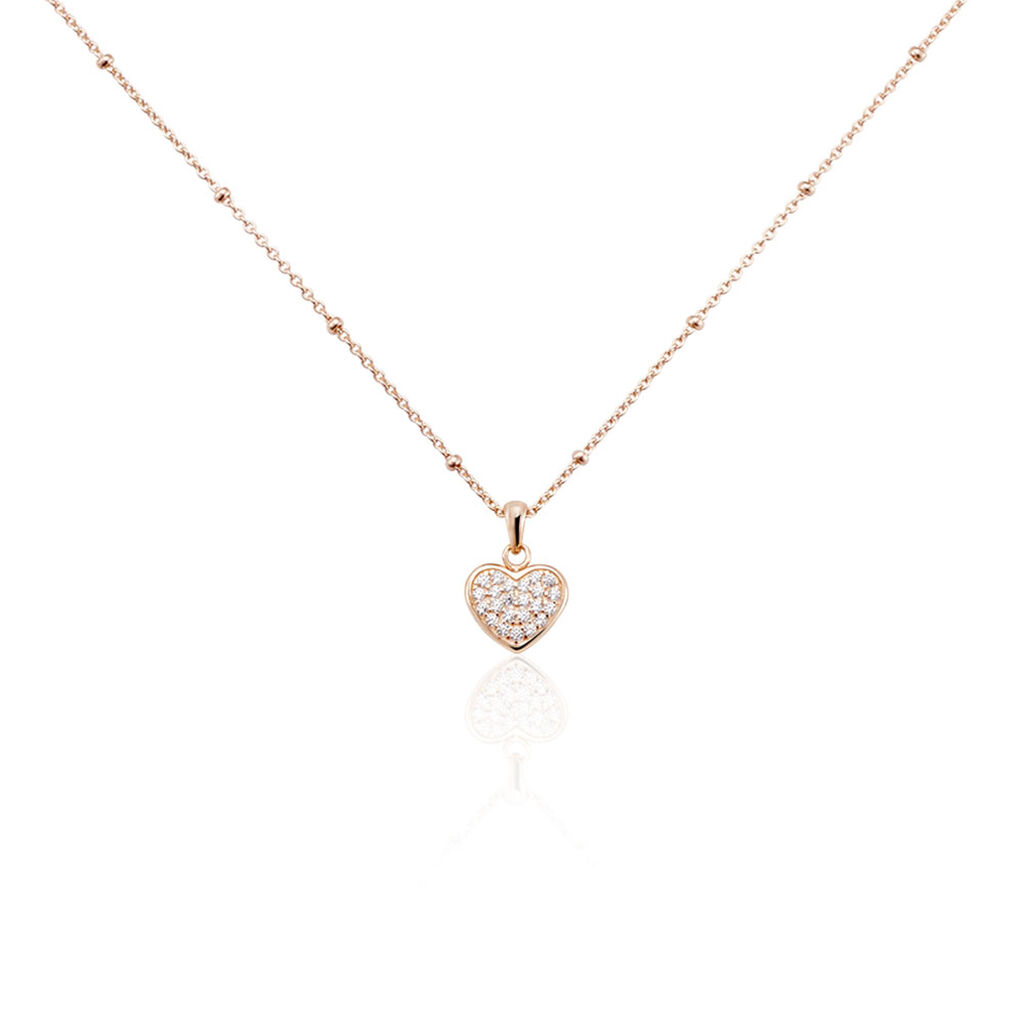 Collier Pascual Argent Met Rose Oxyde De Zirconium