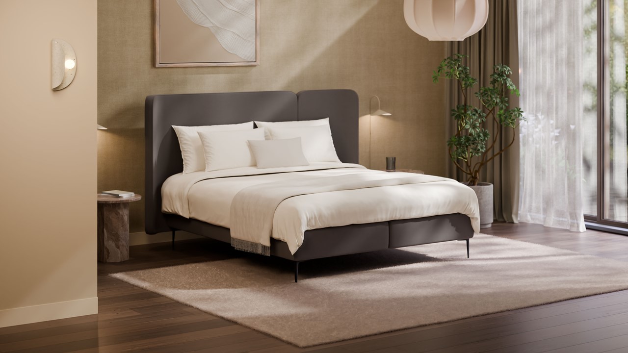 Boxspring Mesa met Kårlsson Excellence matras - Soft suede grey