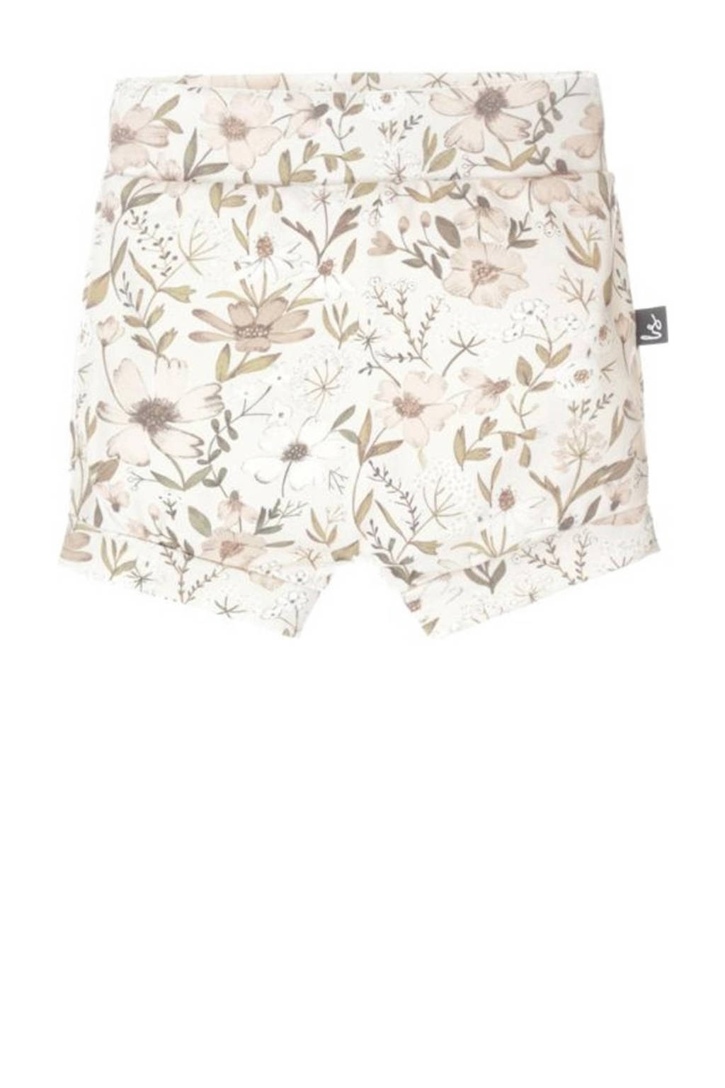 Babystyling baby gebloemde casual short offwhite/lichtroze
