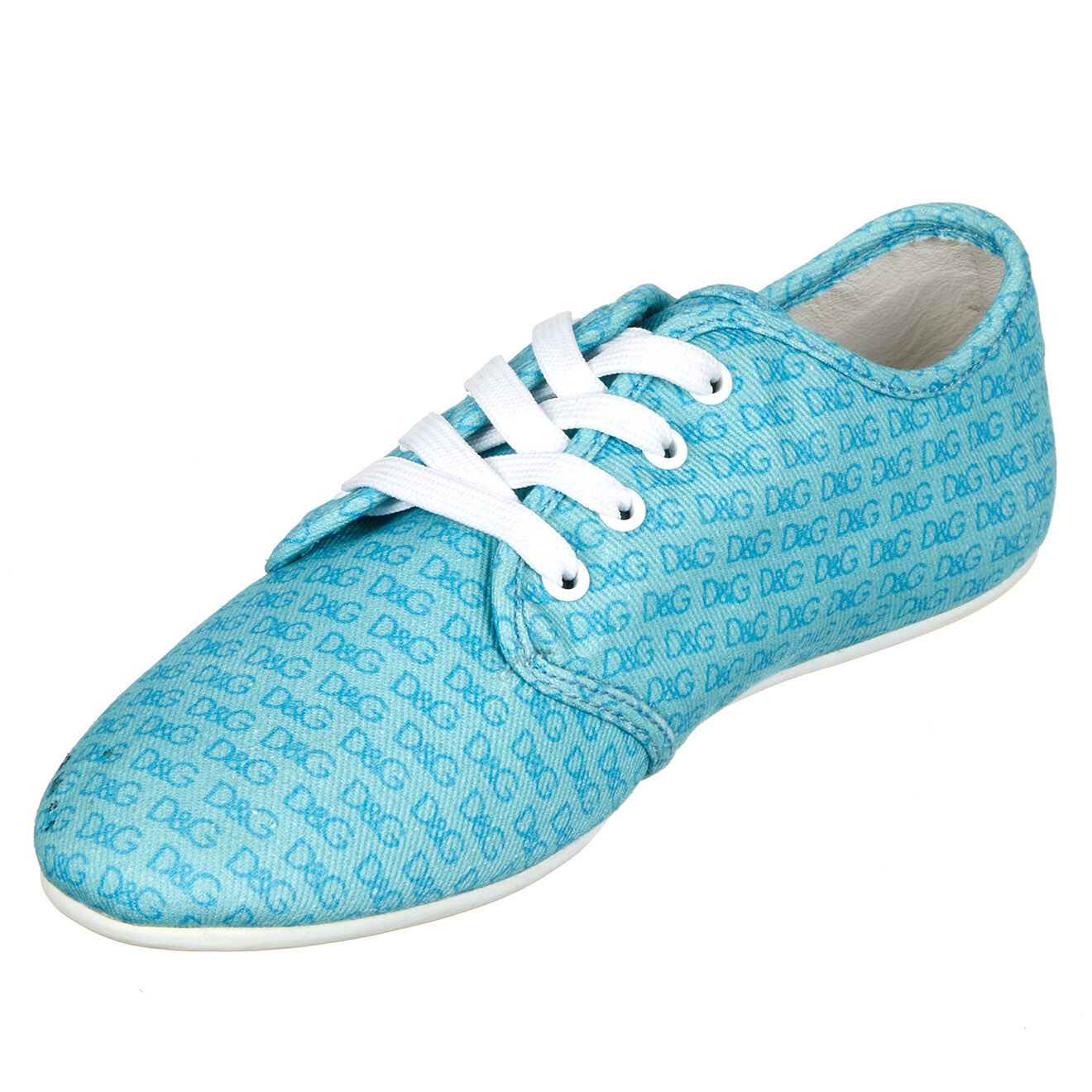 Dolce & Gabbana Baskets en Toile turquoise